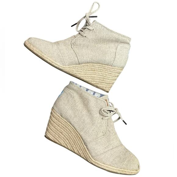 Toms Women’s Wedge Shoes with Espadrille Tan Style Size 9 - Picture 1 of 12